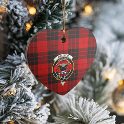 Scottish MacLeod of Raasay Clan Tartan Ceramic Ornament - Crest Heart Style Scottish Plaid Tartan Plaid
