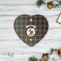 Scottish Scott Brown Ancient Clan Tartan Ceramic Ornament - Crest Heart Style Scottish Plaid Tartan Plaid
