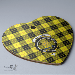 Scottish MacLeod of Lewis Modern Clan Tartan Ceramic Ornament - Crest Heart Style Scottish Plaid Tartan Plaid
