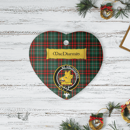 Scottish MacDiarmid Modern Clan Tartan Ceramic Ornament - Crest Heart Style Scottish Plaid Tartan Plaid