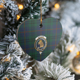 Scottish Walker Hunting Modern Clan Tartan Ceramic Ornament - Crest Heart Style Scottish Plaid Tartan Plaid