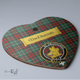 Scottish MacDiarmid Modern Clan Tartan Ceramic Ornament - Crest Heart Style Scottish Plaid Tartan Plaid