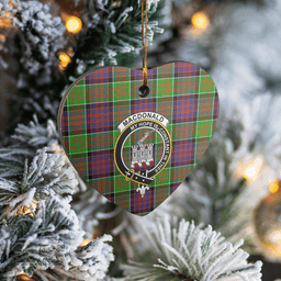 Scottish MacDonald of Clanranald Clan Tartan Ceramic Ornament - Crest Heart Style Scottish Plaid Tartan Plaid