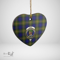 Scottish Muir Clan Tartan Ceramic Ornament - Crest Heart Style Scottish Plaid Tartan Plaid