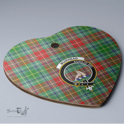 Scottish Muirhead Clan Tartan Ceramic Ornament - Crest Heart Style Scottish Plaid Tartan Plaid