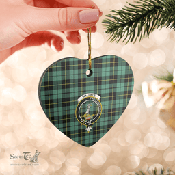 Scottish Wallace Hunting Ancient Clan Tartan Ceramic Ornament - Crest Heart Style Scottish Plaid Tartan Plaid