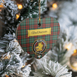 Scottish MacDiarmid Modern Clan Tartan Ceramic Ornament - Crest Heart Style Scottish Plaid Tartan Plaid