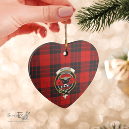 Scottish MacLeod of Raasay Clan Tartan Ceramic Ornament - Crest Heart Style Scottish Plaid Tartan Plaid
