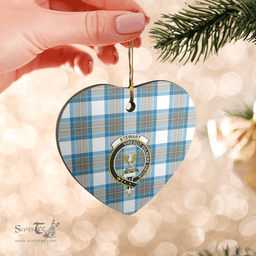 Scottish Stewart Muted Blue Clan Tartan Ceramic Ornament - Crest Heart Style Scottish Plaid Tartan Plaid