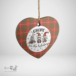 Scottish Carruthers Clan Tartan Ceramic Ornament - Gnome Heart Style Scottish Plaid Tartan Plaid