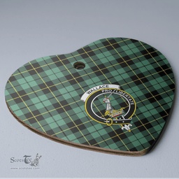 Scottish Wallace Hunting Ancient Clan Tartan Ceramic Ornament - Crest Heart Style Scottish Plaid Tartan Plaid