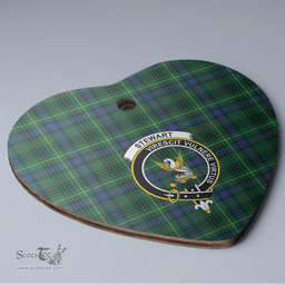 Scottish Stewart Hunting Modern Clan Tartan Ceramic Ornament - Crest Heart Style Scottish Plaid Tartan Plaid