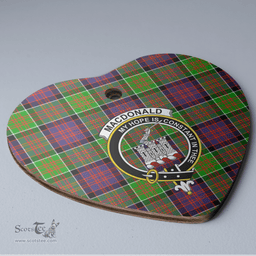 Scottish MacDonald of Clanranald Clan Tartan Ceramic Ornament - Crest Heart Style Scottish Plaid Tartan Plaid