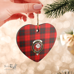 Scottish Wemyss Modern Clan Tartan Ceramic Ornament - Crest Heart Style Scottish Plaid Tartan Plaid