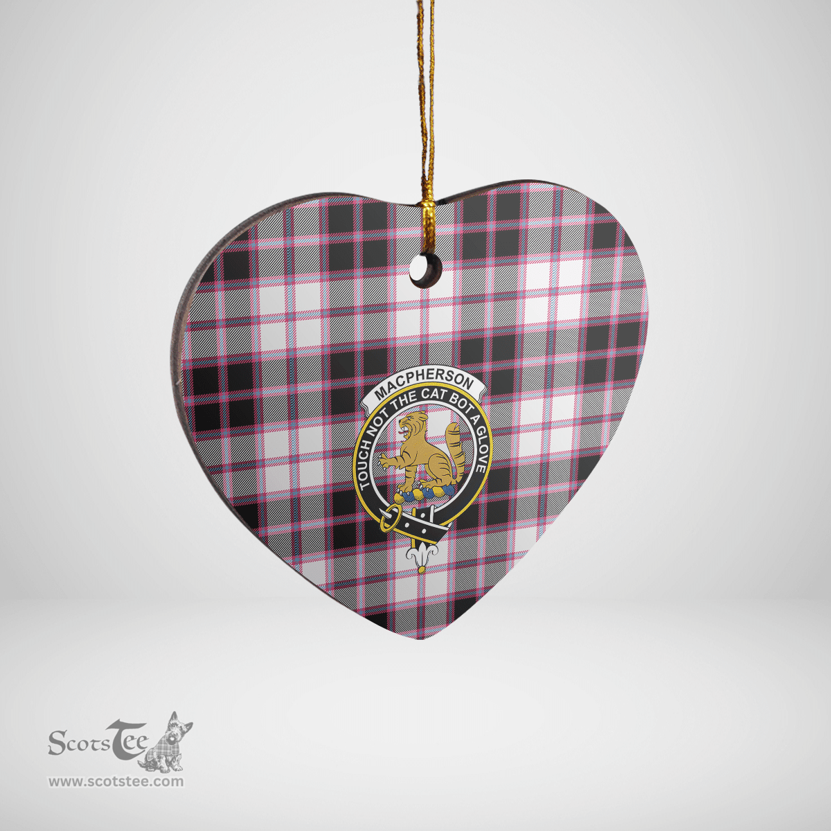 Scottish MacPherson Hunting Modern Clan Tartan Ceramic Ornament - Crest Heart Style Scottish Plaid Tartan Plaid