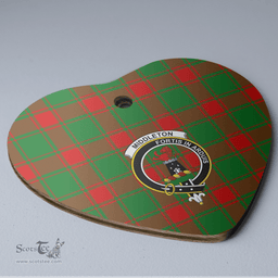 Scottish Middleton Modern Clan Tartan Ceramic Ornament - Crest Heart Style Scottish Plaid Tartan Plaid