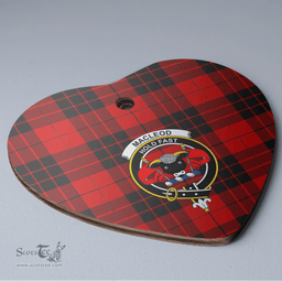Scottish MacLeod of Raasay Clan Tartan Ceramic Ornament - Crest Heart Style Scottish Plaid Tartan Plaid