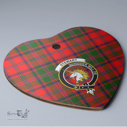Scottish Stewart of Appin Modern Clan Tartan Ceramic Ornament - Crest Heart Style Scottish Plaid Tartan Plaid