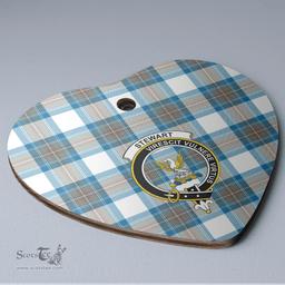 Scottish Stewart Muted Blue Clan Tartan Ceramic Ornament - Crest Heart Style Scottish Plaid Tartan Plaid