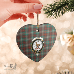 Scottish Scott Brown Ancient Clan Tartan Ceramic Ornament - Crest Heart Style Scottish Plaid Tartan Plaid