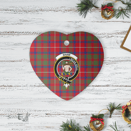 Scottish Shaw Red Modern Clan Tartan Ceramic Ornament - Crest Heart Style Scottish Plaid Tartan Plaid