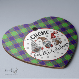 Scottish Colville Clan Tartan Ceramic Ornament - Gnome Heart Style Scottish Plaid Tartan Plaid