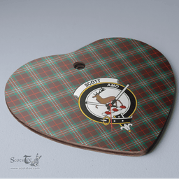 Scottish Scott Brown Ancient Clan Tartan Ceramic Ornament - Crest Heart Style Scottish Plaid Tartan Plaid