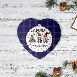 Scottish Crichton Clan Tartan Ceramic Ornament - Gnome Heart Style Scottish Plaid Tartan Plaid