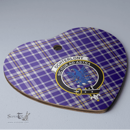 Scottish Ochterlony Clan Tartan Ceramic Ornament - Crest Heart Style Scottish Plaid Tartan Plaid