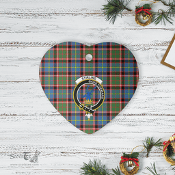 Scottish Stirling (of Cadder-Present Chief) Clan Tartan Ceramic Ornament - Crest Heart Style Scottish Plaid Tartan Plaid