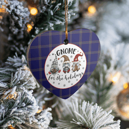 Scottish Crichton Clan Tartan Ceramic Ornament - Gnome Heart Style Scottish Plaid Tartan Plaid