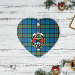 Scottish MacLeod of Harris Ancient Clan Tartan Ceramic Ornament - Crest Heart Style Scottish Plaid Tartan Plaid