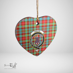 Scottish Ogilvie Clan Tartan Ceramic Ornament - Crest Heart Style Scottish Plaid Tartan Plaid