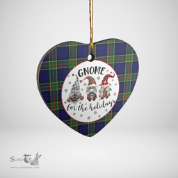 Scottish Colquhoun Modern Clan Tartan Ceramic Ornament - Gnome Heart Style Scottish Plaid Tartan Plaid