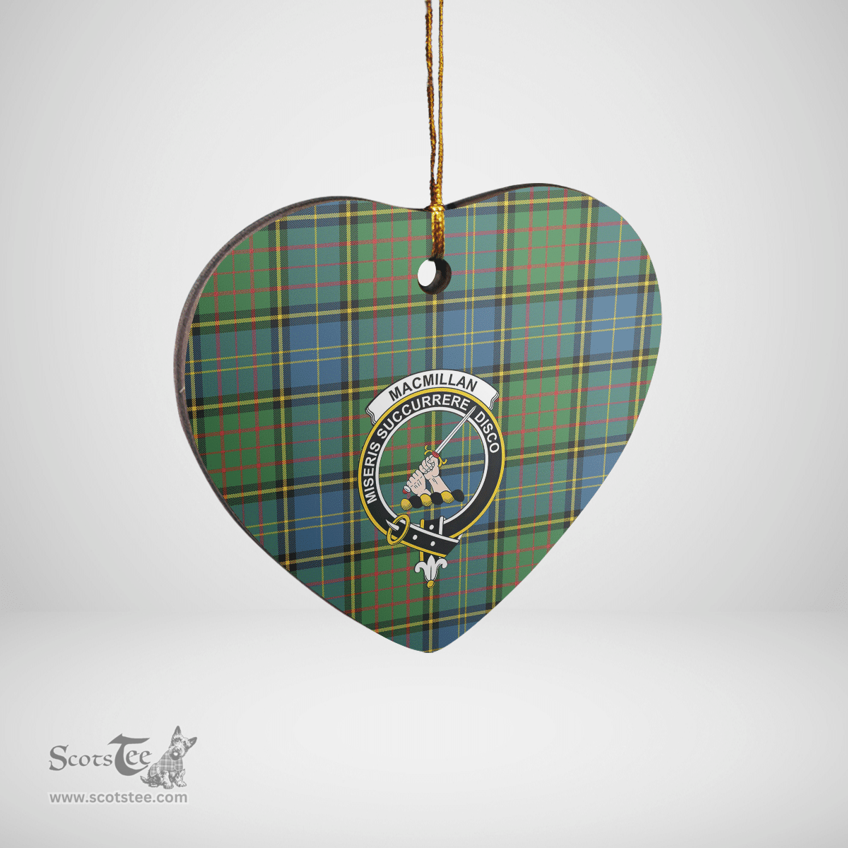 Scottish MacMillan Hunting Ancient Clan Tartan Ceramic Ornament - Crest Heart Style Scottish Plaid Tartan Plaid