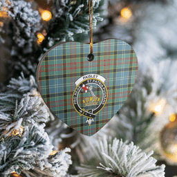 Scottish Paisley District Clan Tartan Ceramic Ornament - Crest Heart Style Scottish Plaid Tartan Plaid