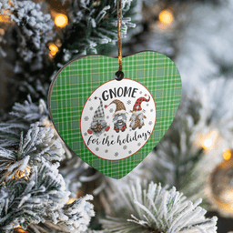 Scottish Currie Clan Tartan Ceramic Ornament - Gnome Heart Style Scottish Plaid Tartan Plaid