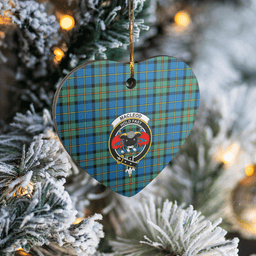 Scottish MacLeod of Harris Ancient Clan Tartan Ceramic Ornament - Crest Heart Style Scottish Plaid Tartan Plaid