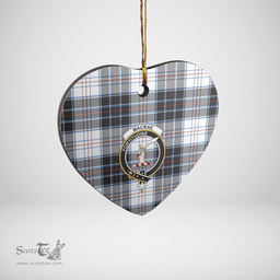 Scottish MacRae Dress Modern Clan Tartan Ceramic Ornament - Crest Heart Style Scottish Plaid Tartan Plaid