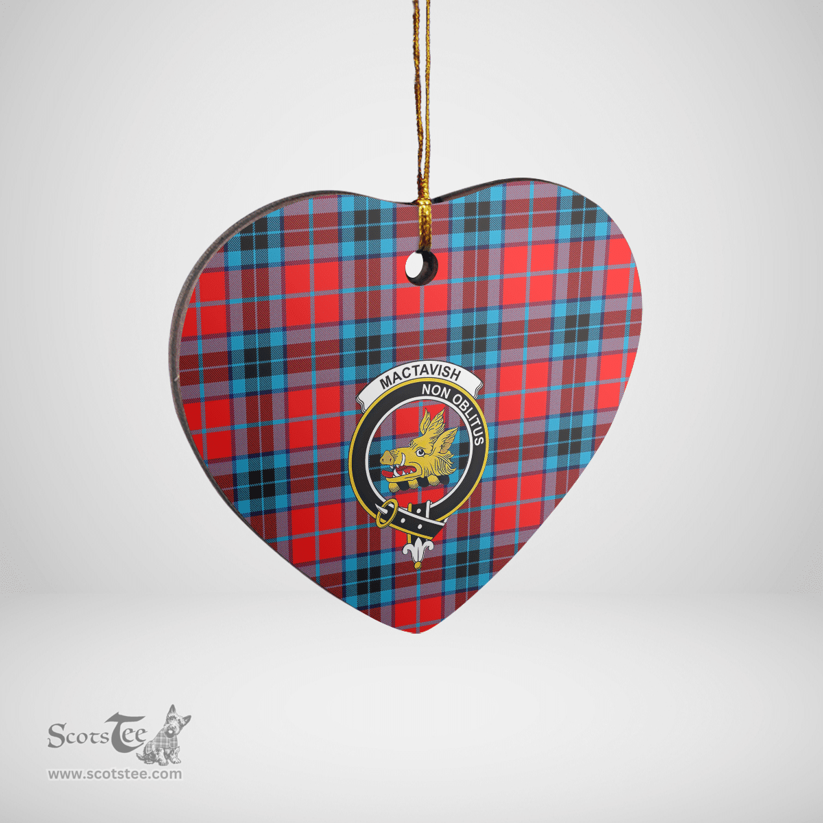 Scottish MacTavish Modern Clan Tartan Ceramic Ornament - Crest Heart Style Scottish Plaid Tartan Plaid
