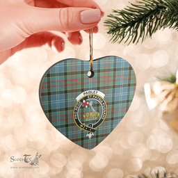 Scottish Paisley District Clan Tartan Ceramic Ornament - Crest Heart Style Scottish Plaid Tartan Plaid