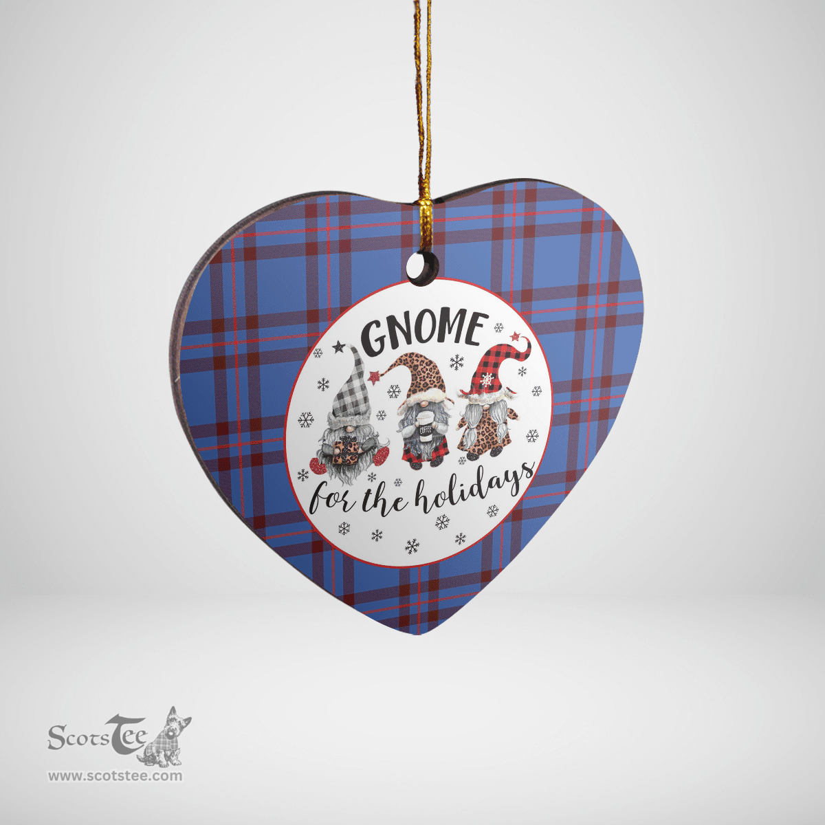 Scottish Elliot Modern Clan Tartan Ceramic Ornament - Gnome Heart Style Scottish Plaid Tartan Plaid