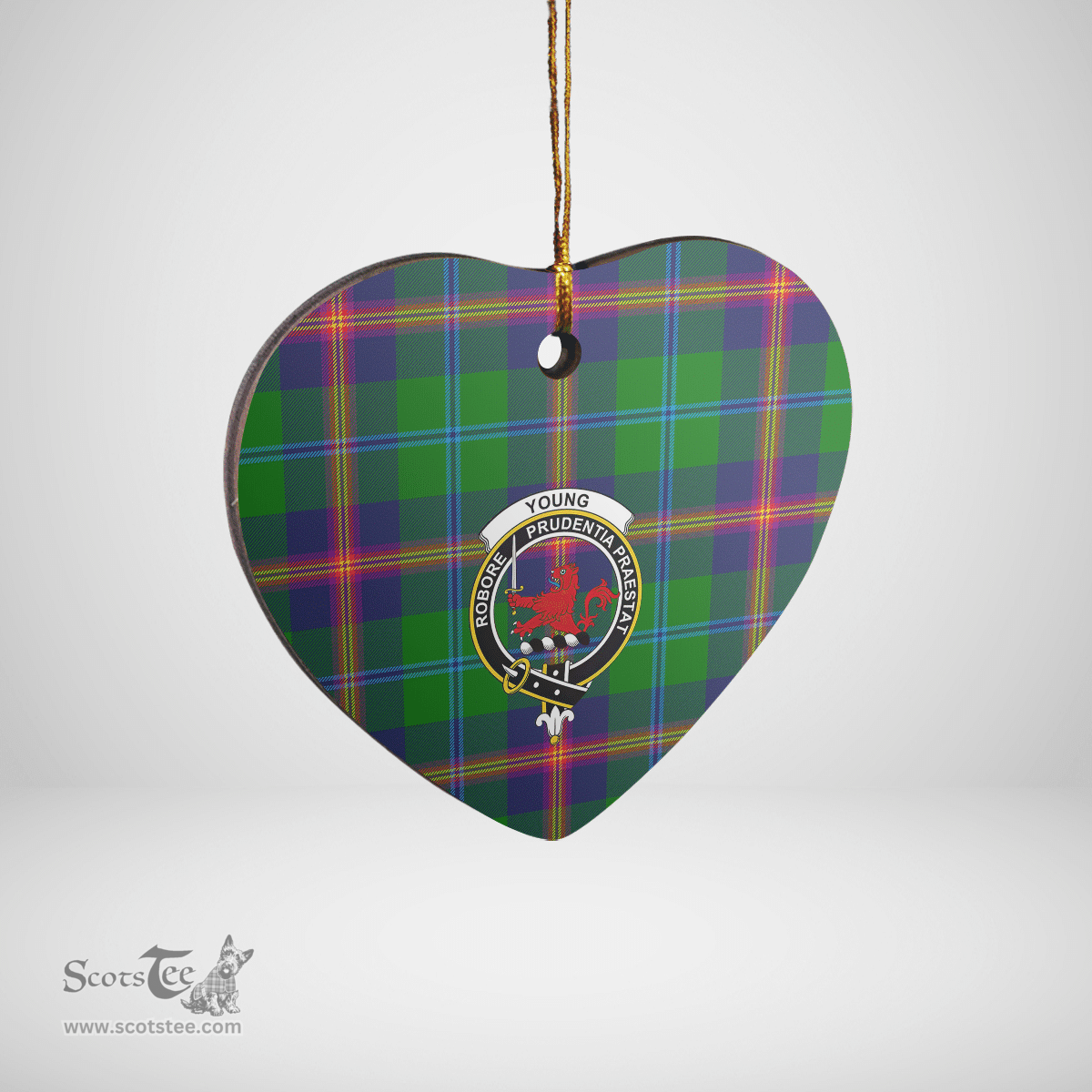 Scottish Young Modern Clan Tartan Ceramic Ornament - Crest Heart Style Scottish Plaid Tartan Plaid