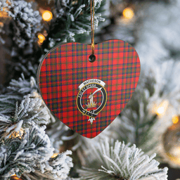 Scottish Matheson Modern Clan Tartan Ceramic Ornament - Crest Heart Style Scottish Plaid Tartan Plaid