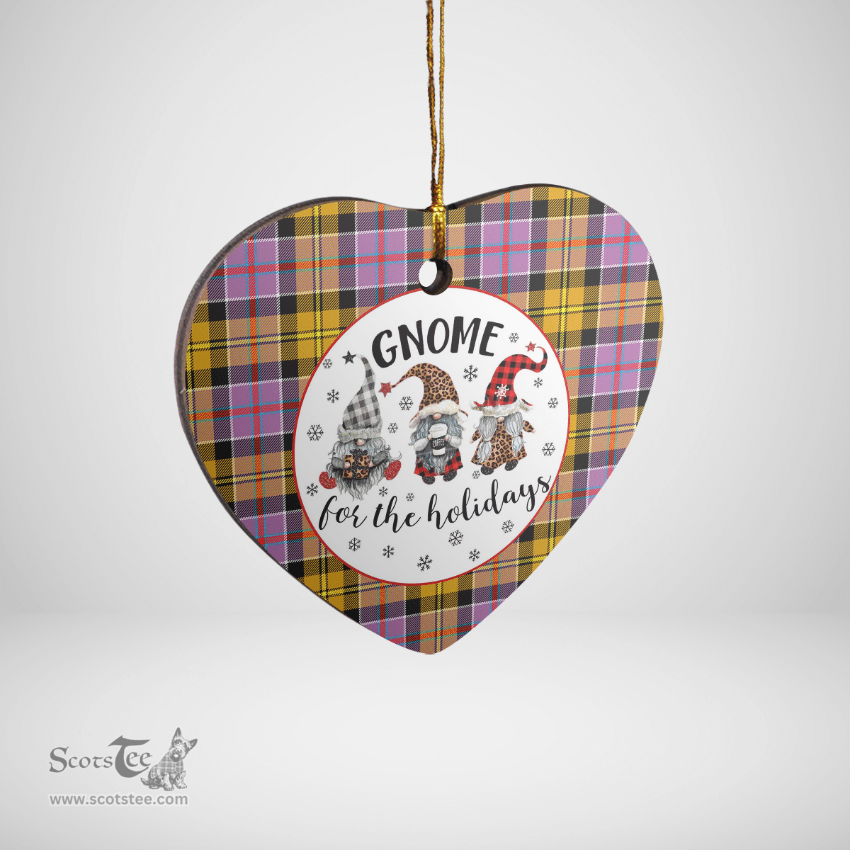 Scottish Culloden Ancient Clan Tartan Ceramic Ornament - Gnome Heart Style Scottish Plaid Tartan Plaid