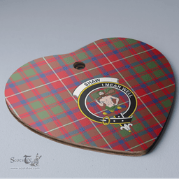 Scottish Shaw Red Modern Clan Tartan Ceramic Ornament - Crest Heart Style Scottish Plaid Tartan Plaid
