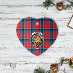 Scottish MacTavish Modern Clan Tartan Ceramic Ornament - Crest Heart Style Scottish Plaid Tartan Plaid