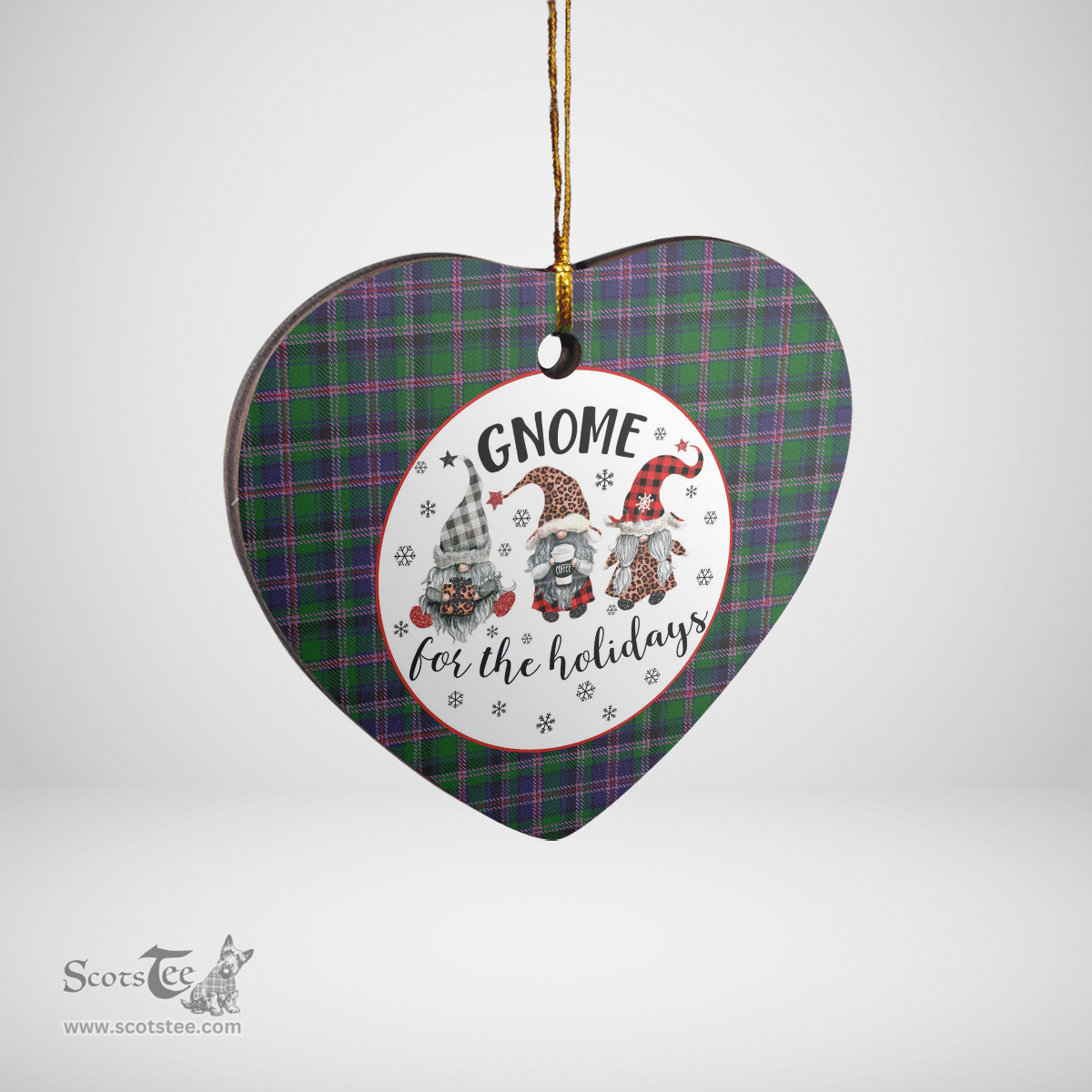Scottish Cooper Modern Clan Tartan Ceramic Ornament - Gnome Heart Style Scottish Plaid Tartan Plaid