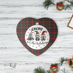 Scottish Cumming Hunting Modern Clan Tartan Ceramic Ornament - Gnome Heart Style Scottish Plaid Tartan Plaid