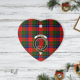 Scottish Macnicol Clan Tartan Ceramic Ornament - Crest Heart Style Scottish Plaid Tartan Plaid
